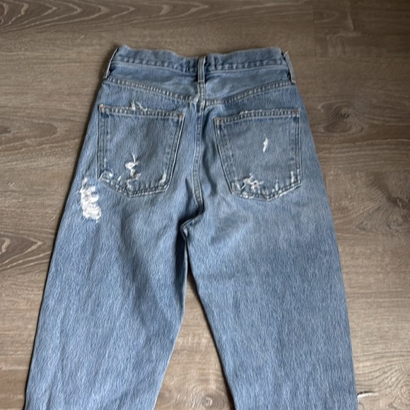 AGOLDE 90's Mid Rise Loose Fit Cotton Ripped Leg Jeans size 23 - Picture 11 of 12